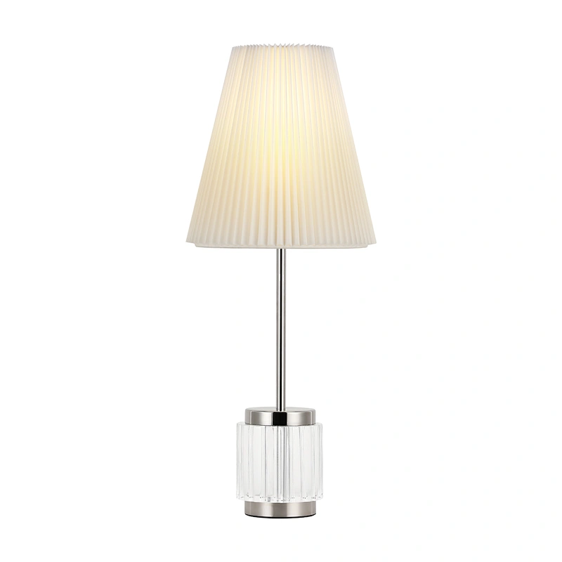 Gear-shaped solid crystal glass art slim bedside lamp